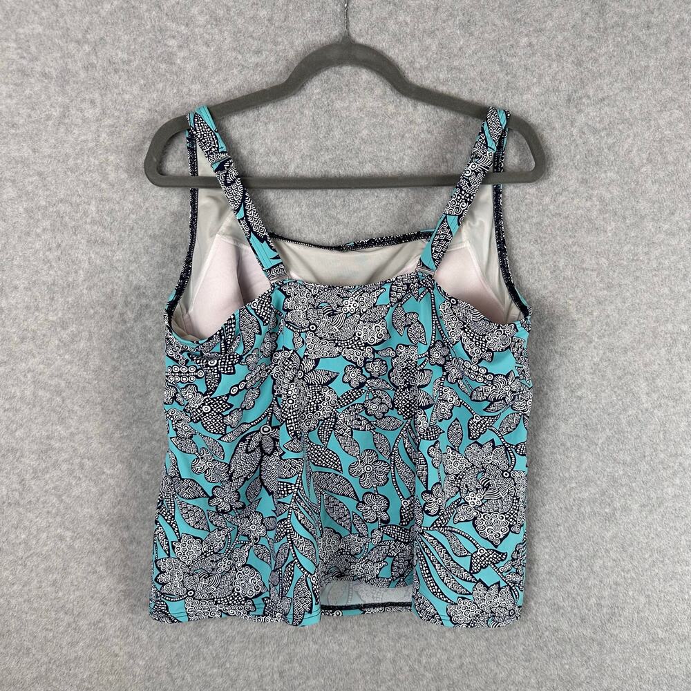 Lands' End Blue and Black Floral Swim Coverup - Picture 9 of 10